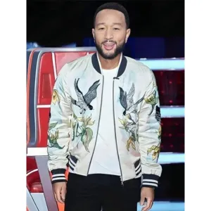 John Legend Bird Print Satin Jacket