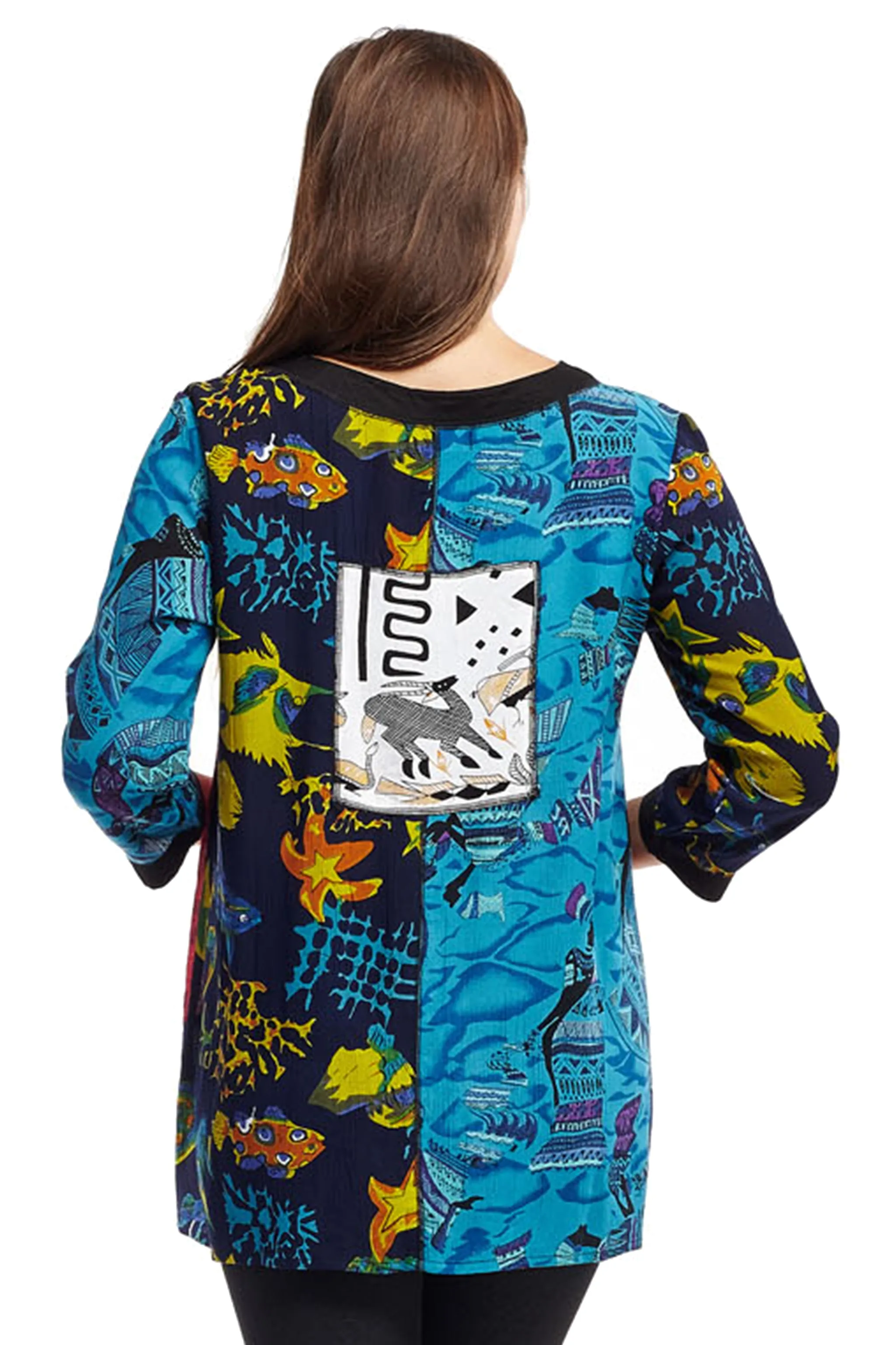 La Cera Red Patchwork Top