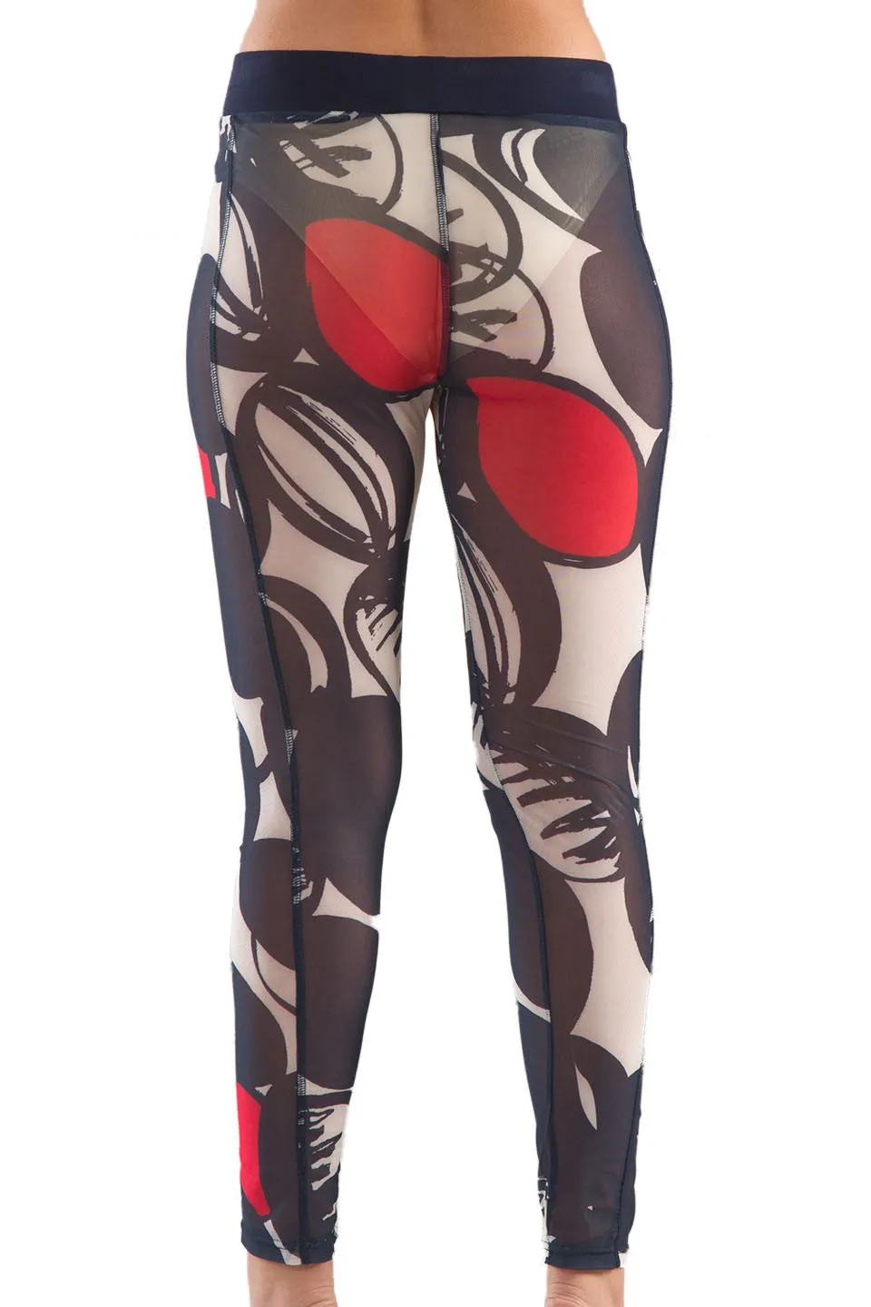 La Mouette Women's Plus Size Sheer Summery Print Leggings