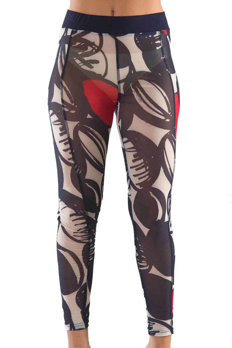 La Mouette Women's Plus Size Sheer Summery Print Leggings