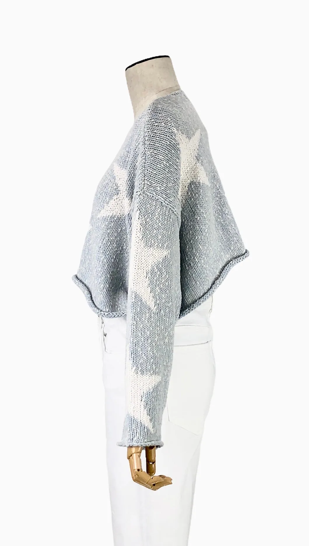 Light Blue "Star Crossed" Crop Sweater | Size S
