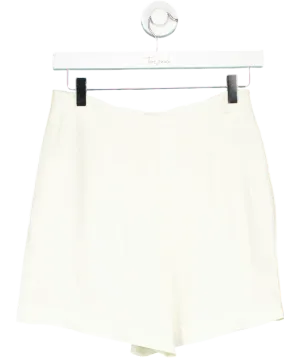 LilySilk White High Waisted Shorts With Button Accents UK 8