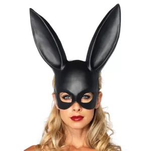 Masquerade Sexy Playboy Bunny Rabbit Ears Mask - Matt Black