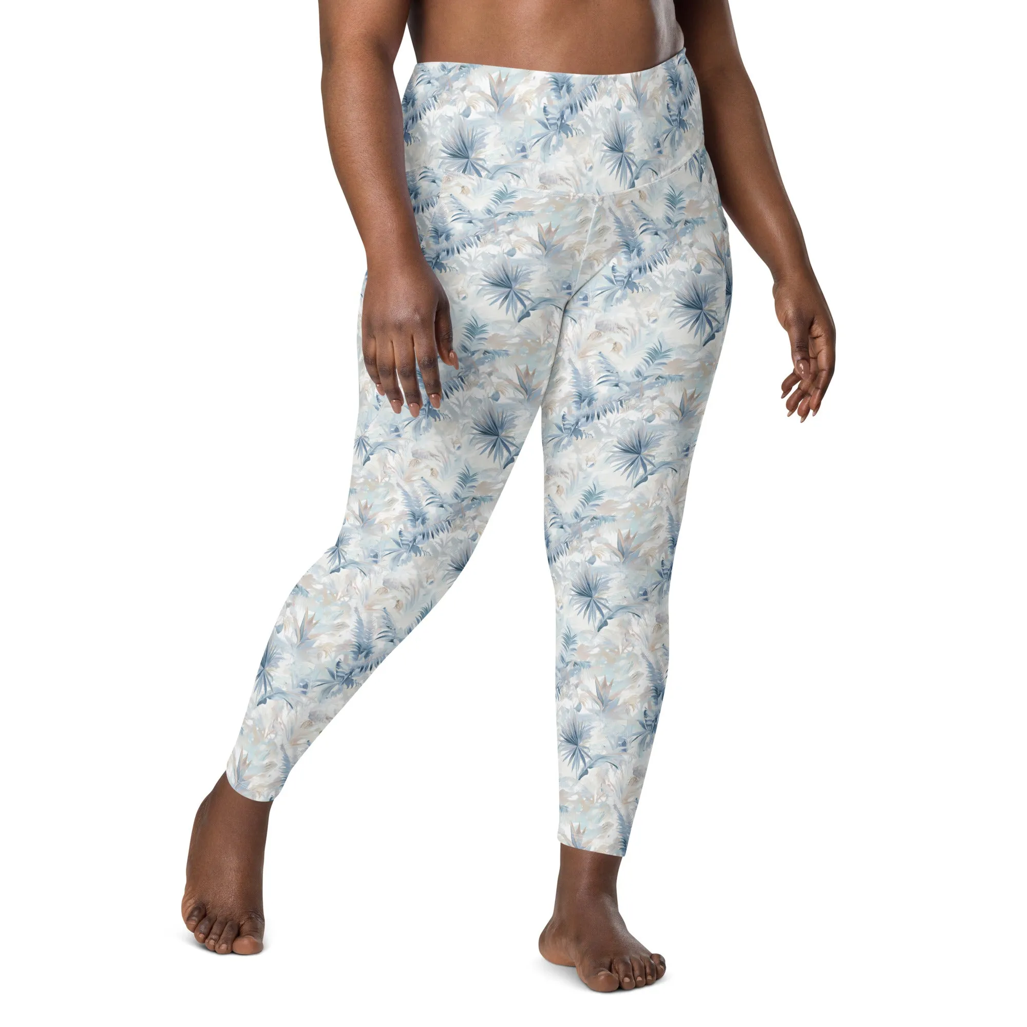 Neutral Toile Tropic leggings with pockets
