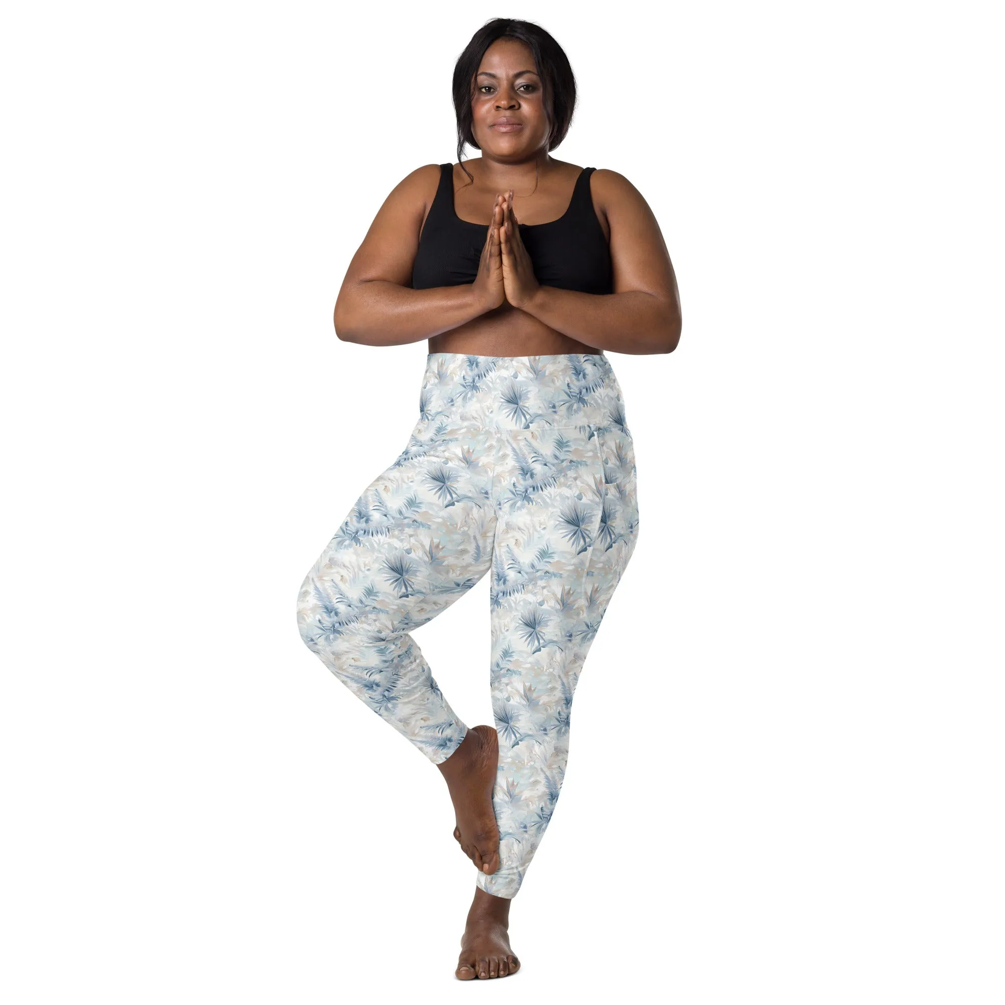 Neutral Toile Tropic leggings with pockets