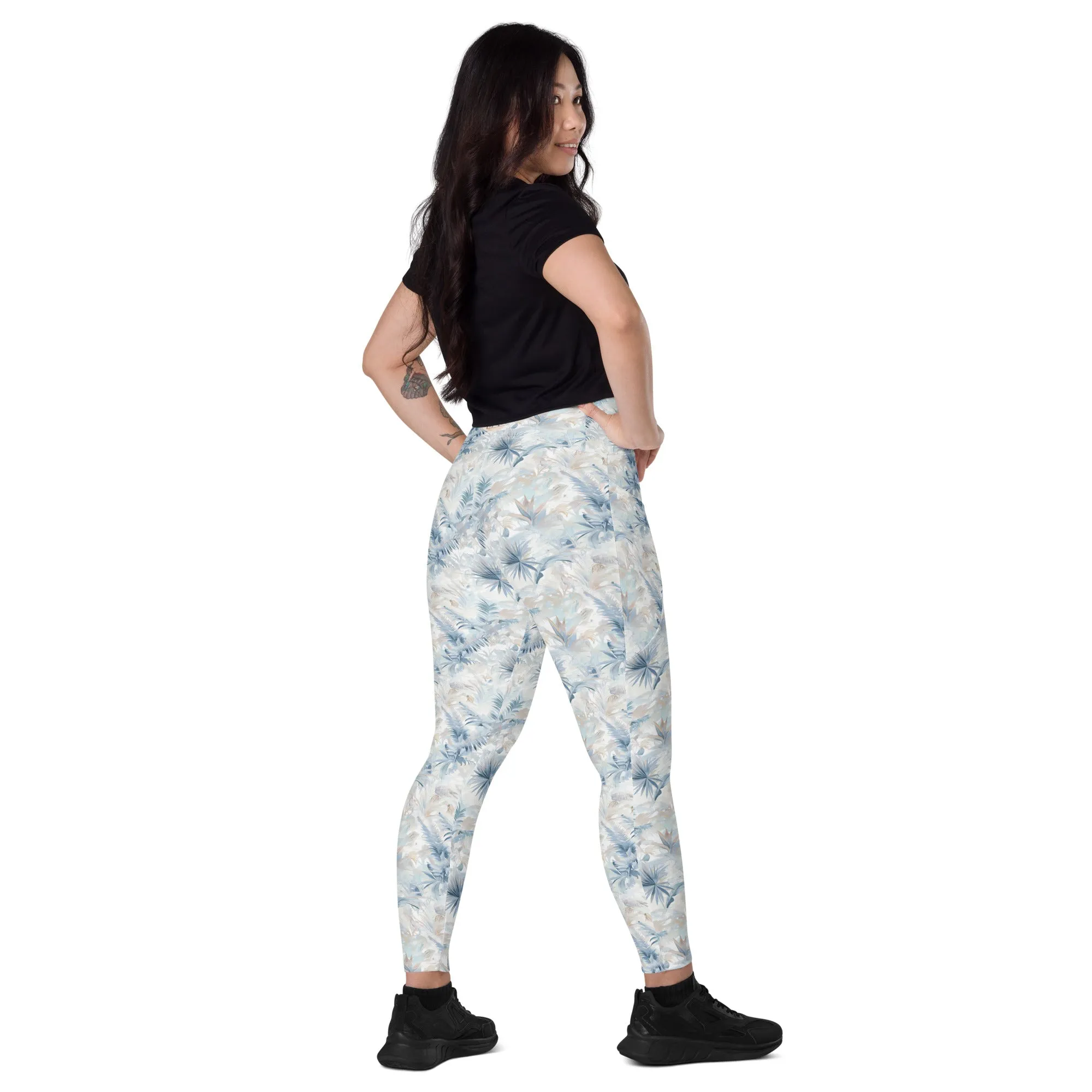 Neutral Toile Tropic leggings with pockets
