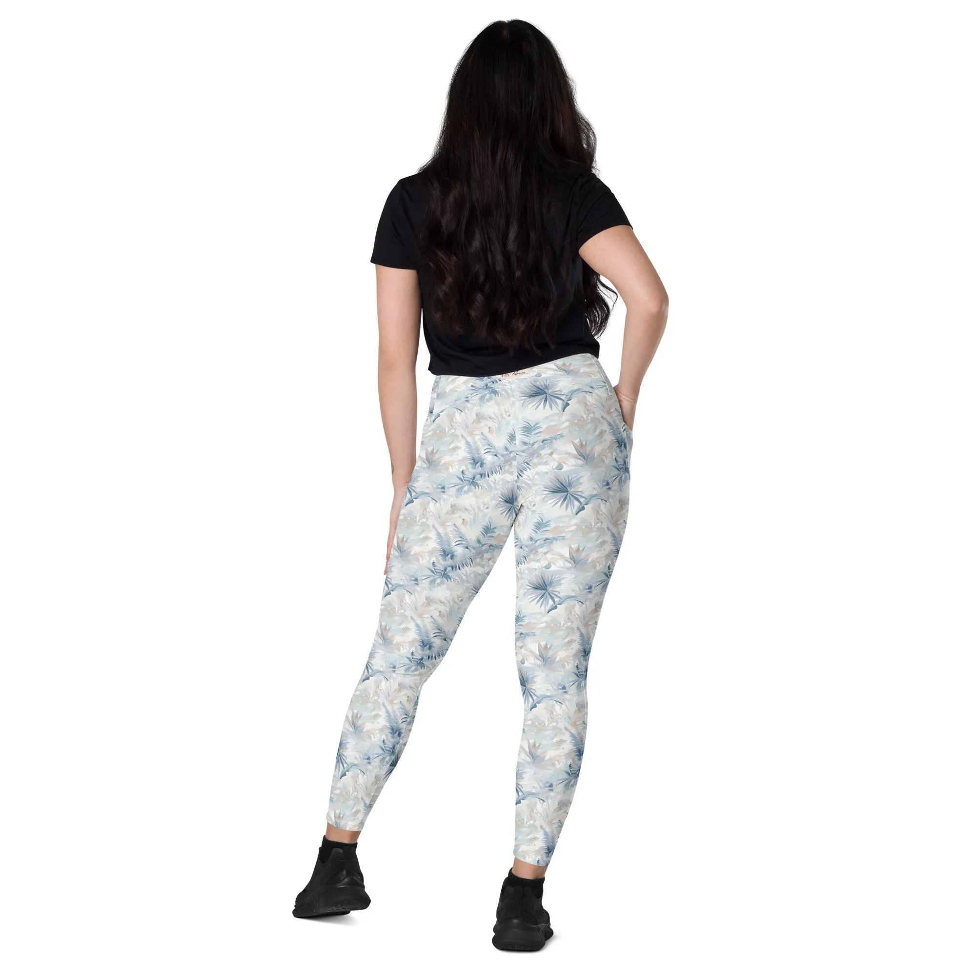 Neutral Toile Tropic leggings with pockets