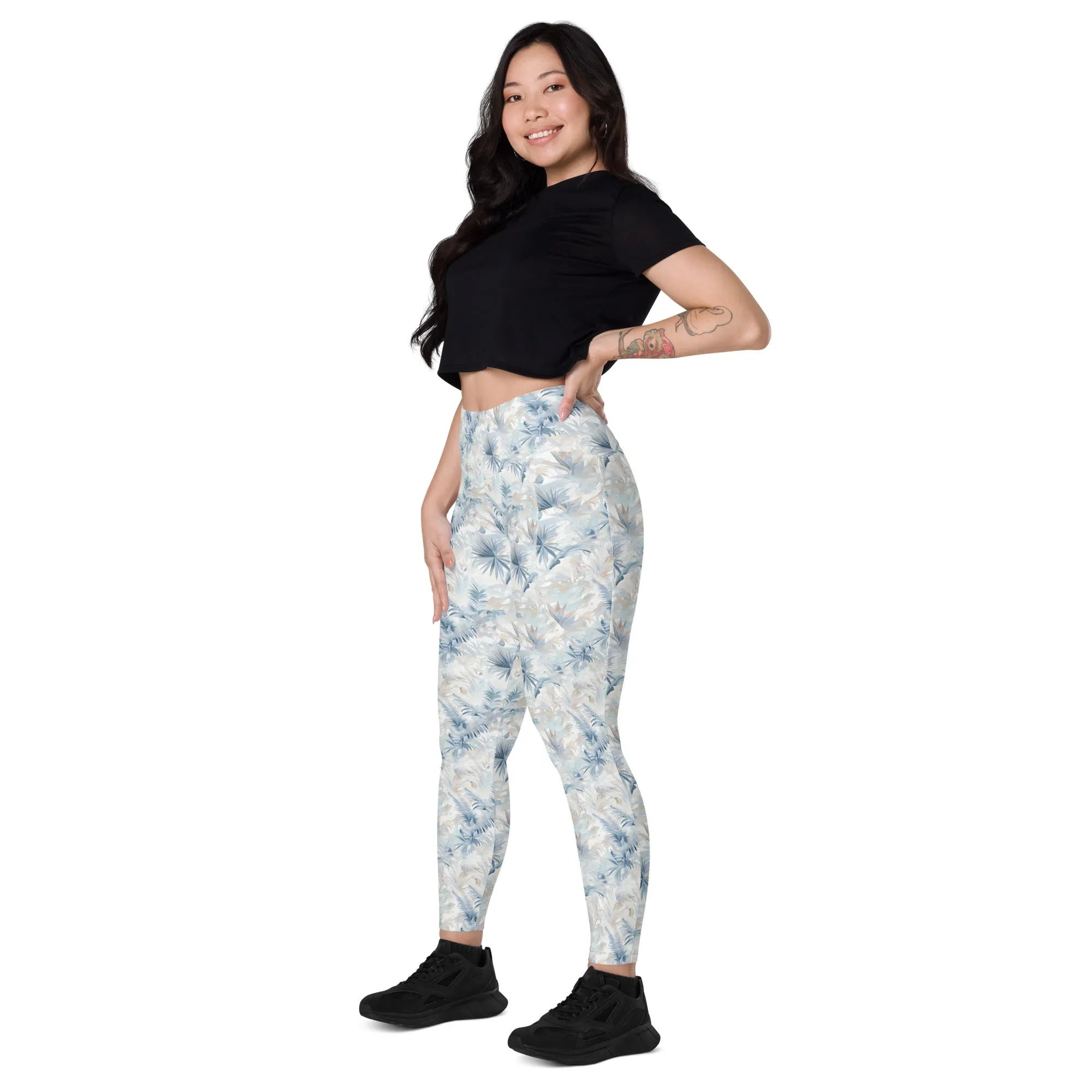 Neutral Toile Tropic leggings with pockets
