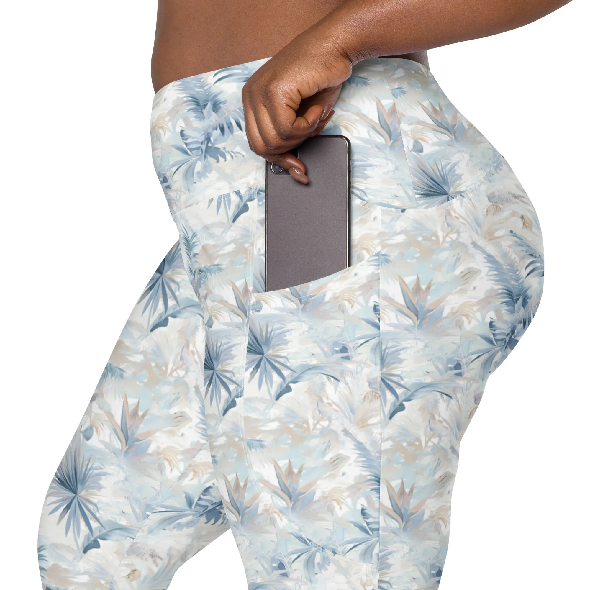 Neutral Toile Tropic leggings with pockets