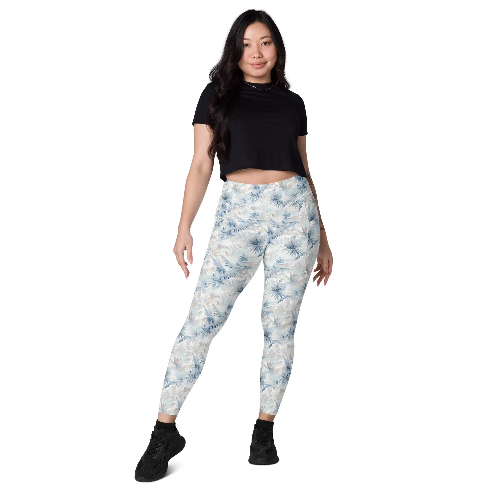 Neutral Toile Tropic leggings with pockets