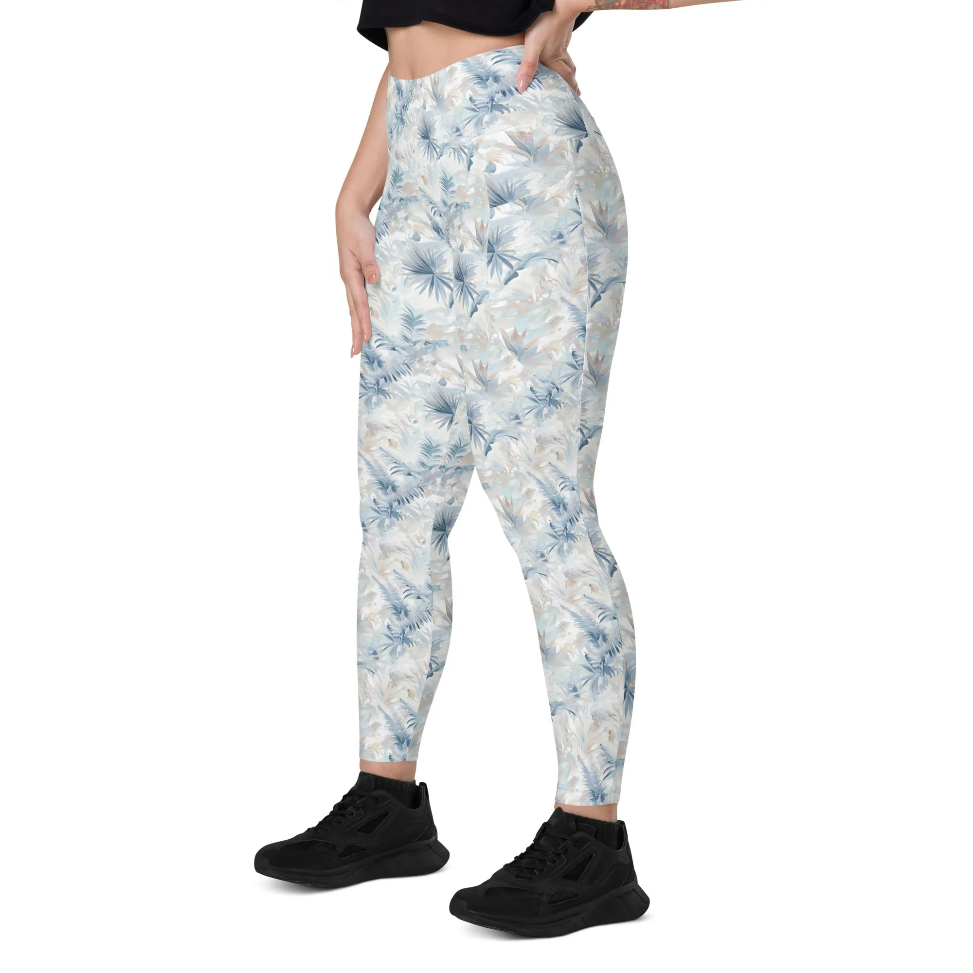 Neutral Toile Tropic leggings with pockets