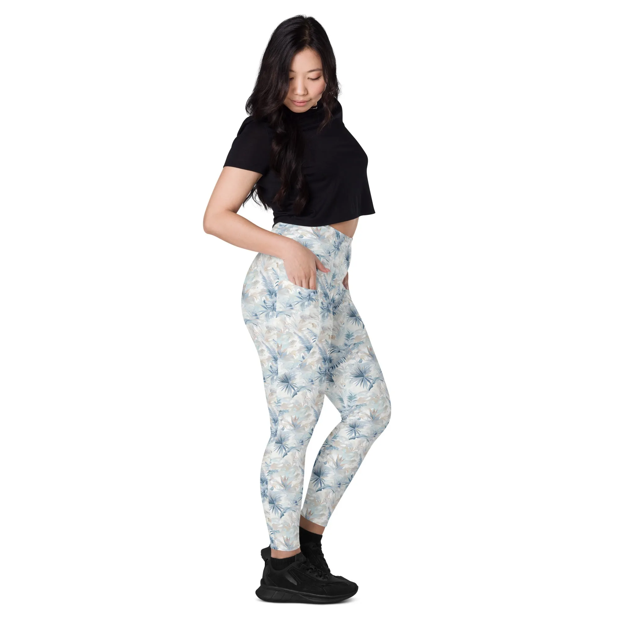 Neutral Toile Tropic leggings with pockets