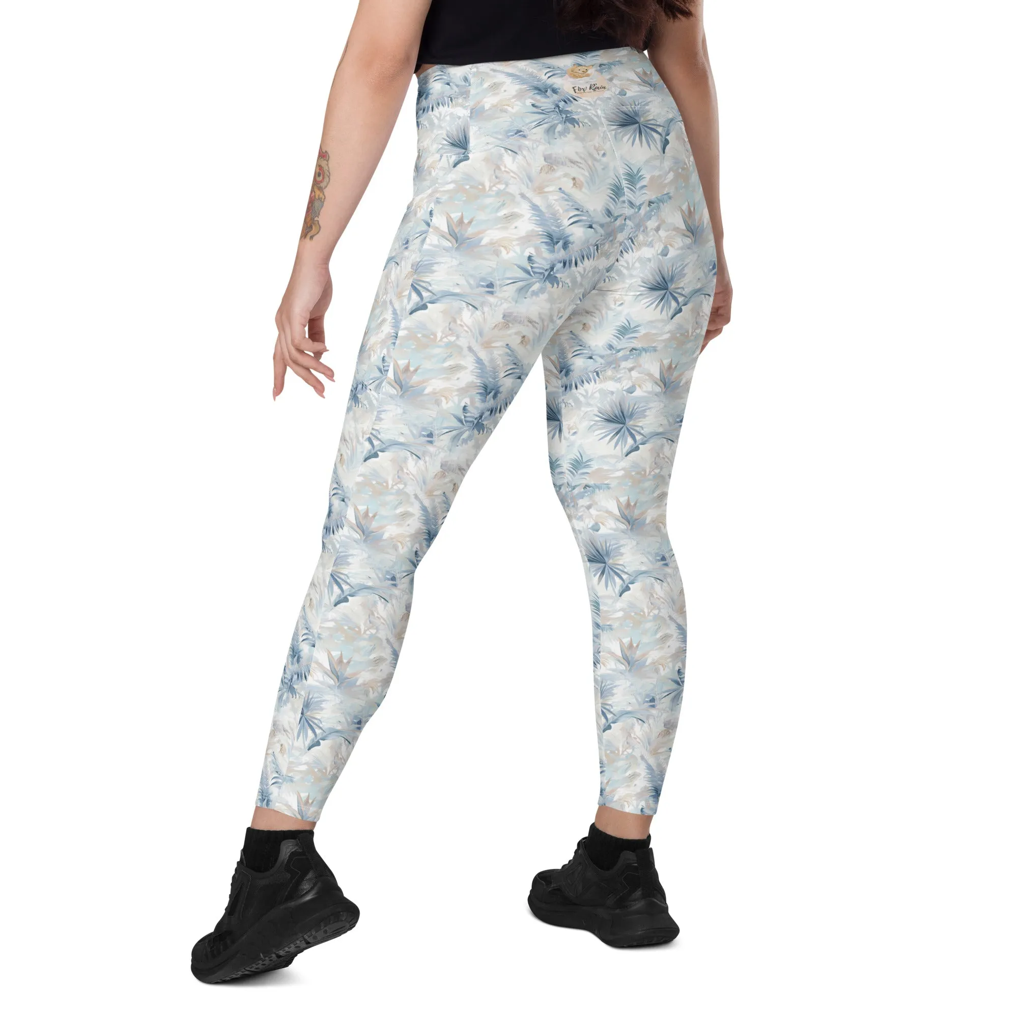 Neutral Toile Tropic leggings with pockets