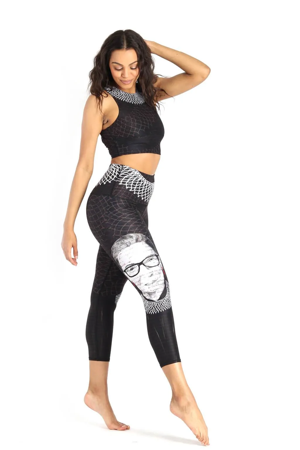 Notorious RBG Printed Yoga Crops