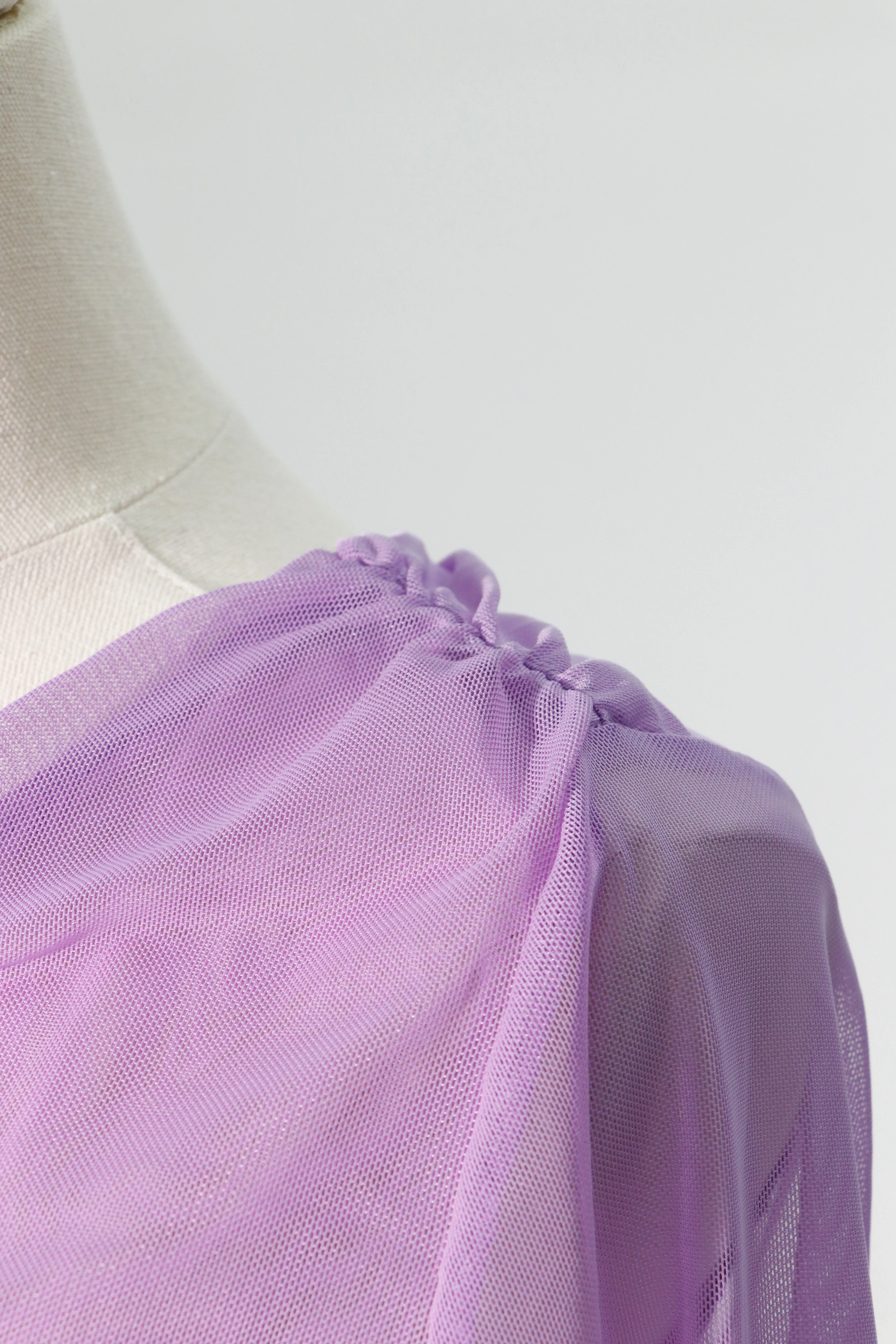 one sleeve mesh top