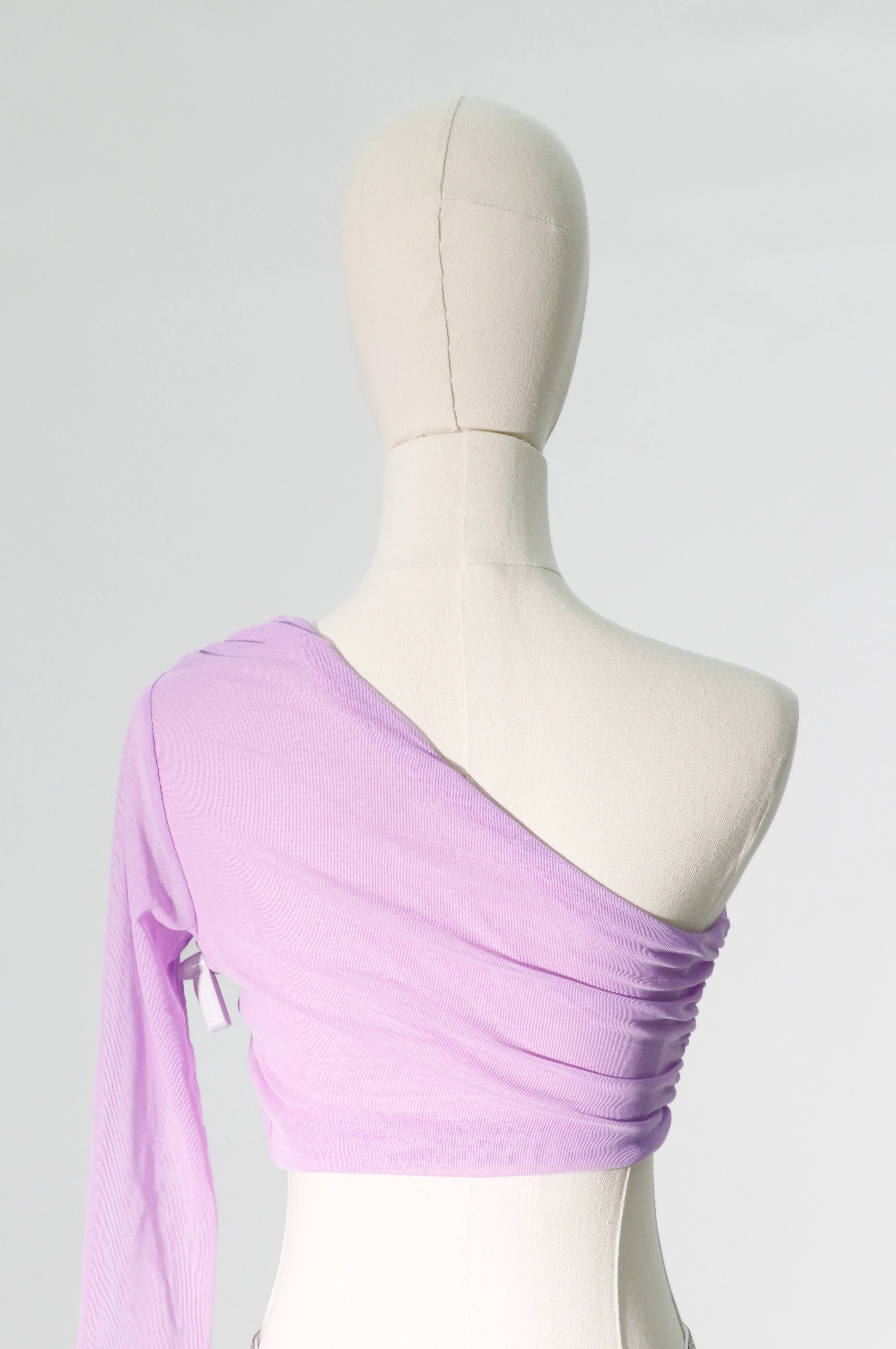 one sleeve mesh top