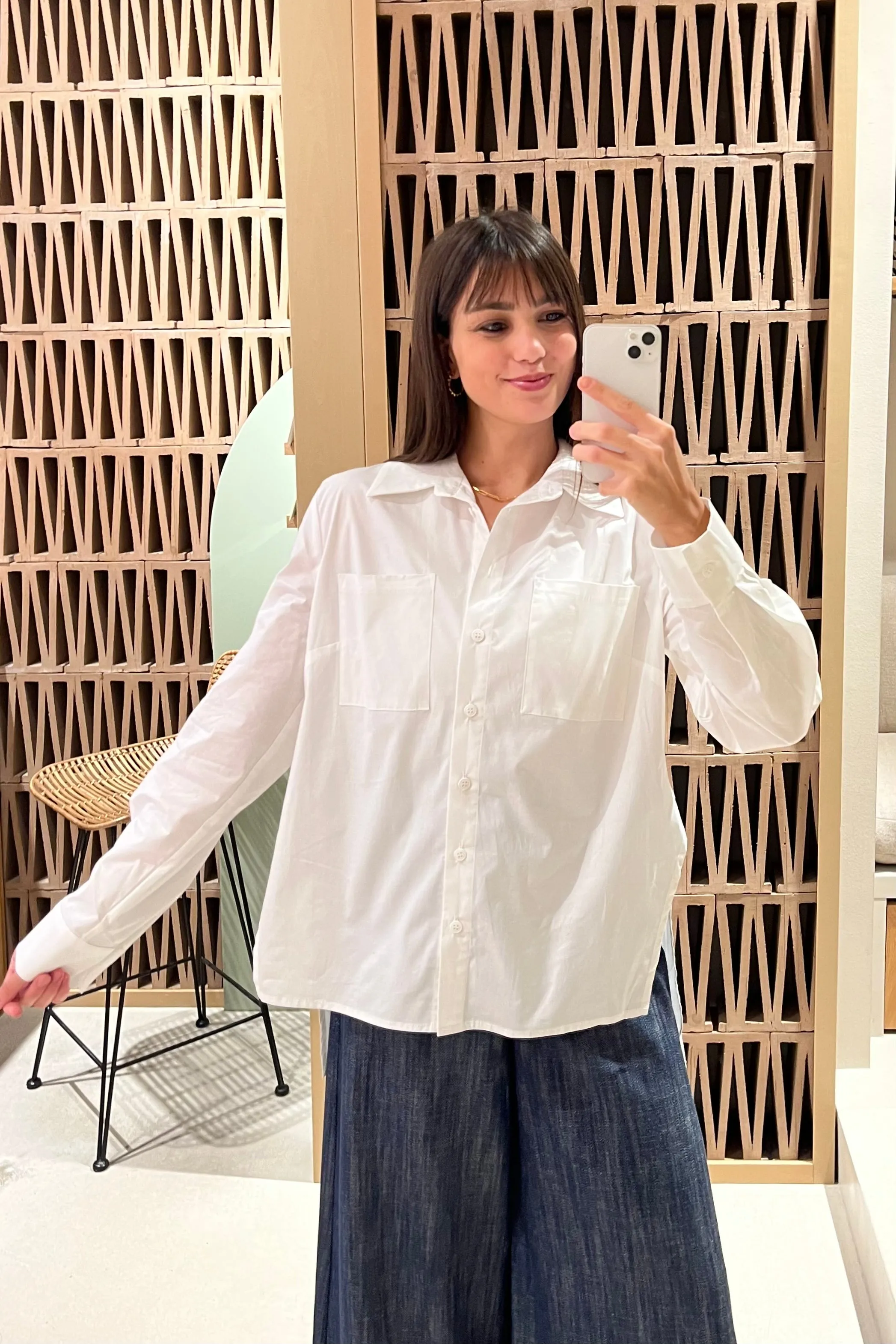OVERSIZED COTTON BLOUSE "MOUTAKI" WHITE