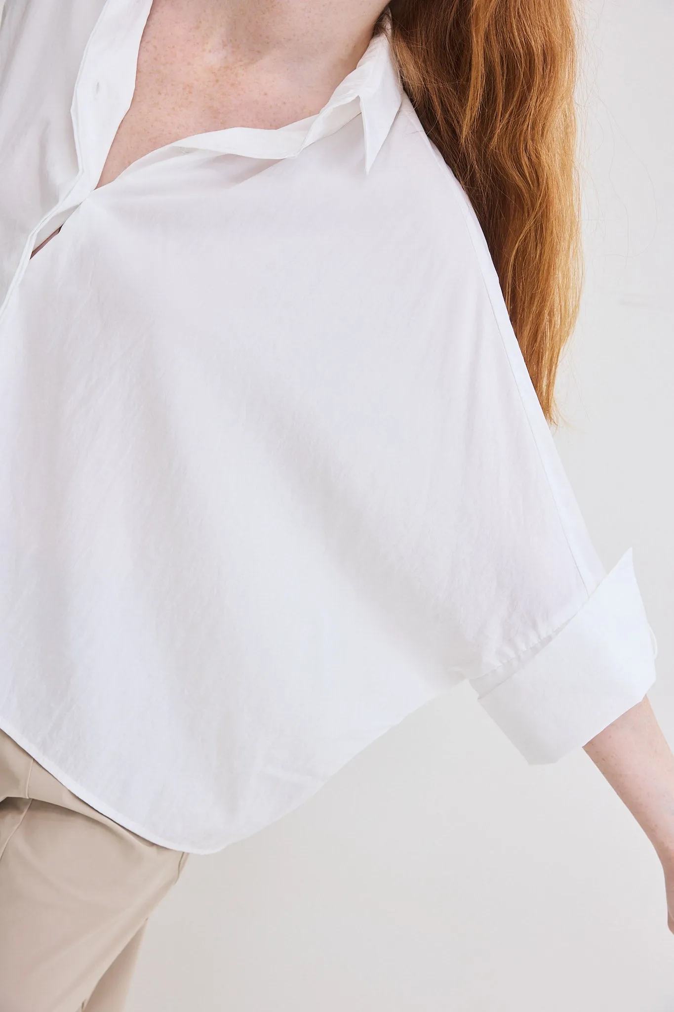 Oversized Poplin Cropped Blouse
