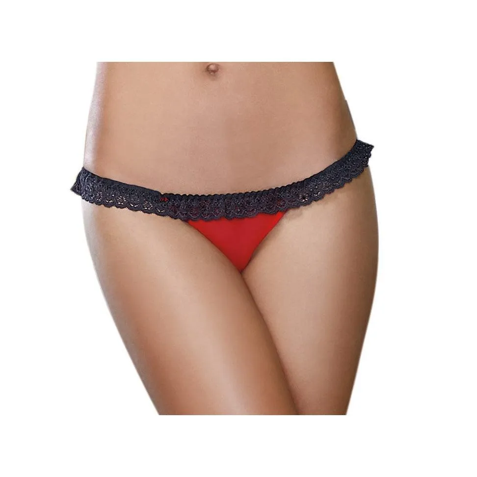 Panty - Large - Red/ Black