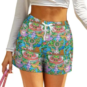 Park Map Women's High-Waisted Loose Shorts With Pockets