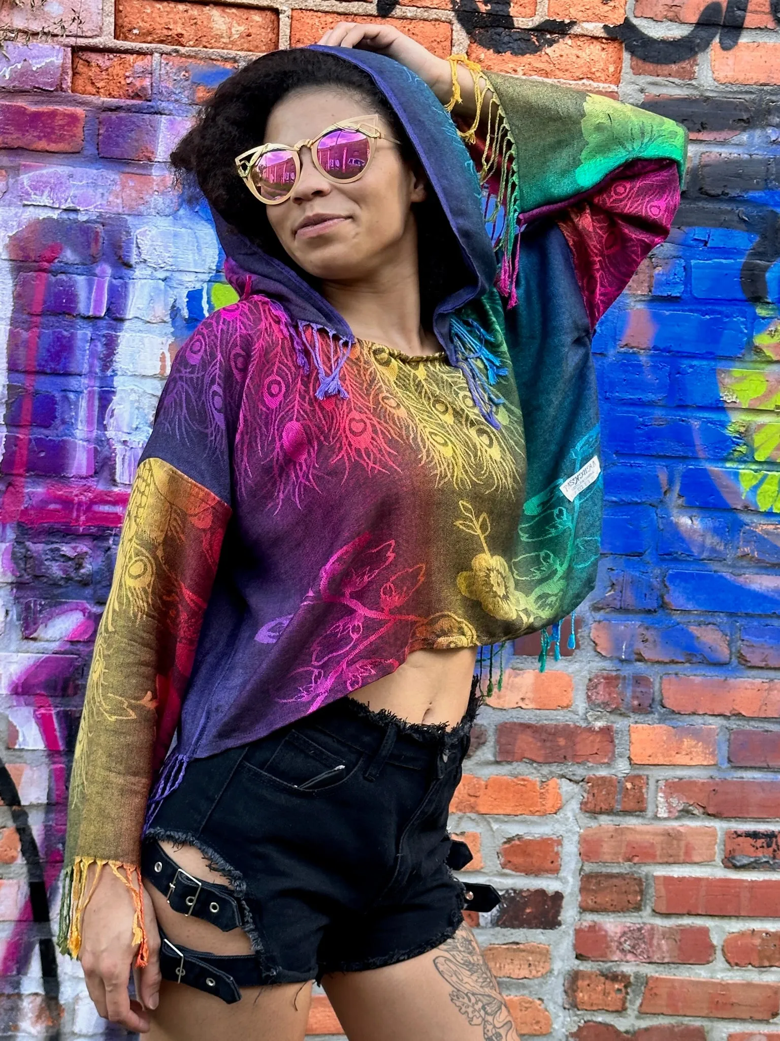 PASH LS CROP TOP - RainbowFeathers