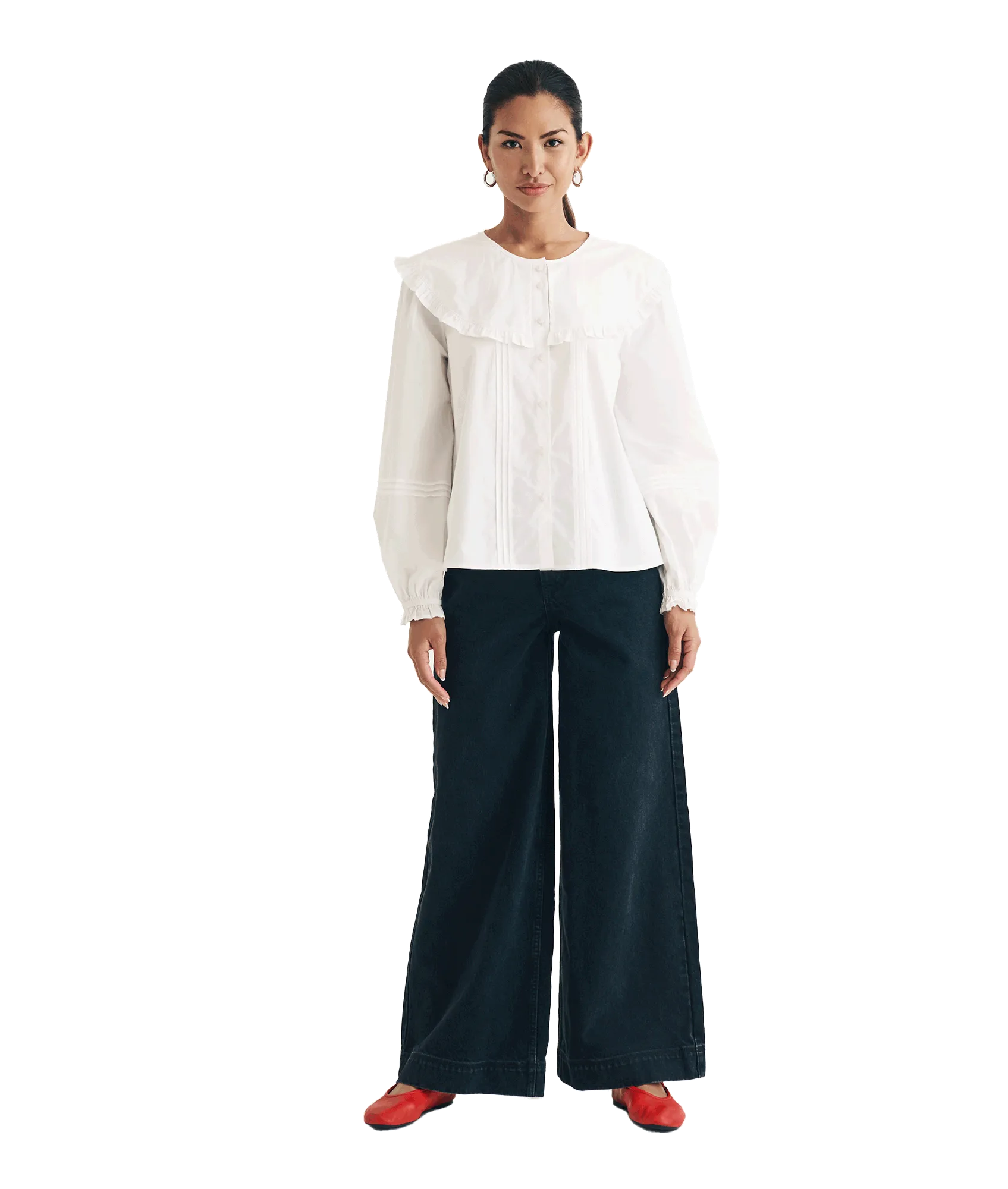 Peter Pan Collar Blouse - White