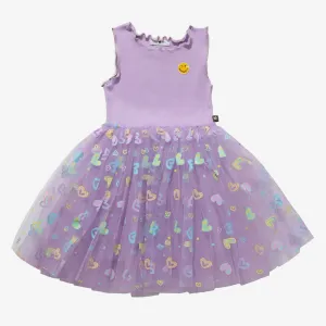 Petite Hailey Elsie Heart Tutu Dress in Purple