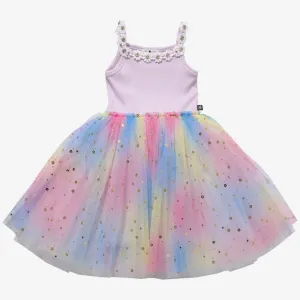 Petite Hailey Flower Lace Tutu Dress in Purple