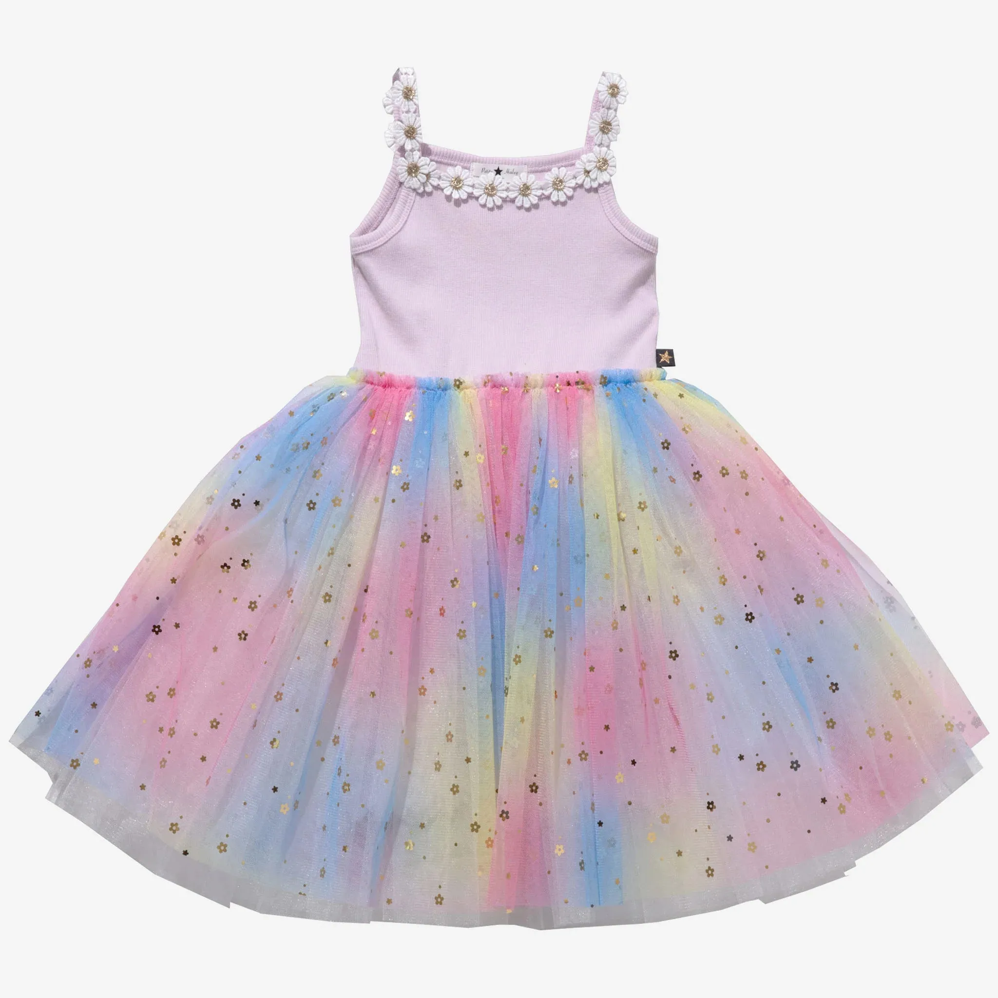 Petite Hailey Flower Lace Tutu Dress in Purple
