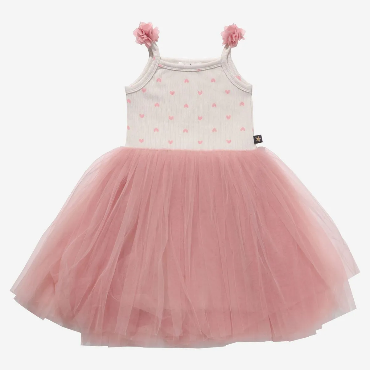 Petite Hailey Vintage Flower 6 Tutu Dress in Pink