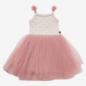 Petite Hailey Vintage Flower 6 Tutu Dress in Pink