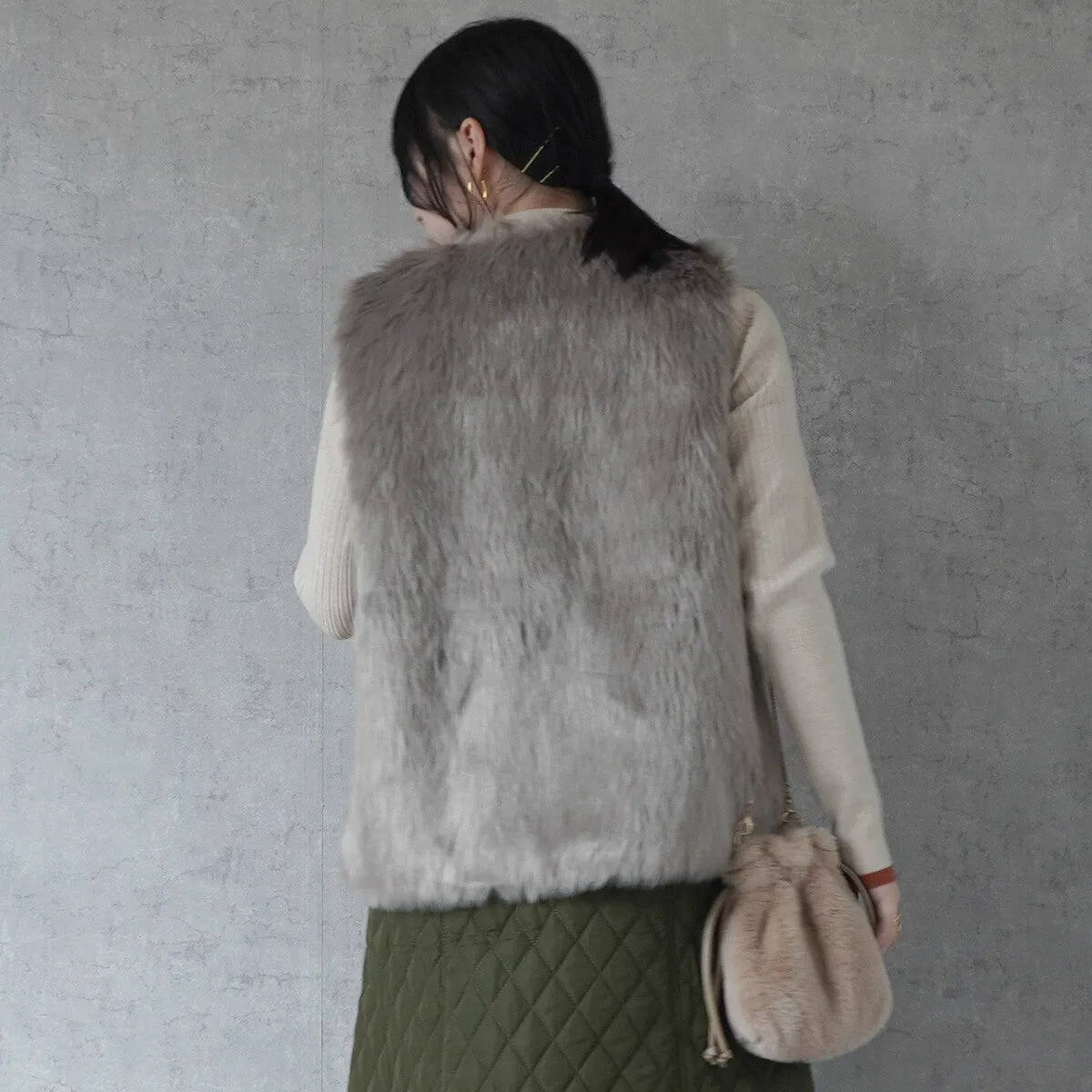 SATO | Long Faux Fur Vest