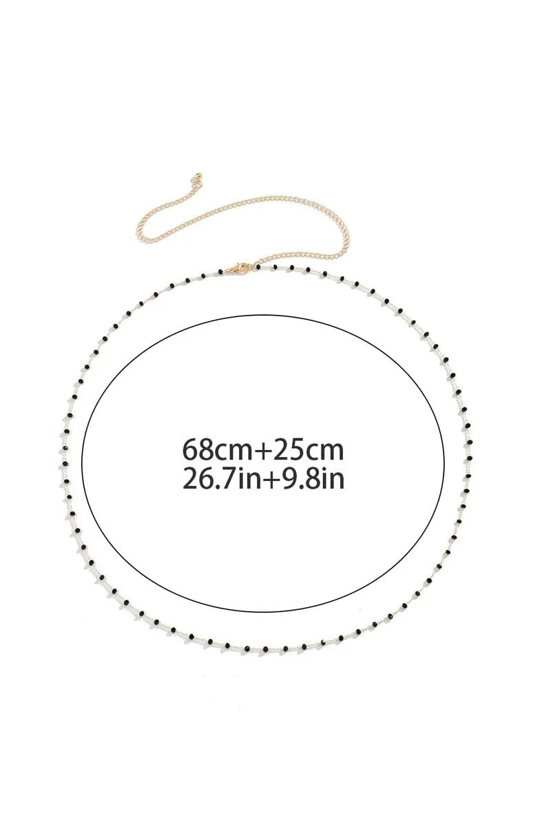 Simple Black Thin Beads Waist Chain Natural Decorations Belly Chains (2 Colors Available)