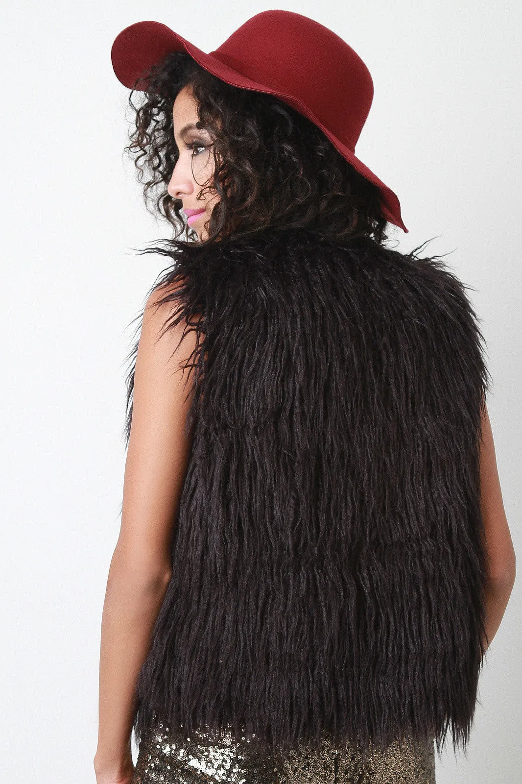 Solid Faux Fur Vest
