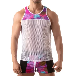 TOF Paris Floral Mesh Tanktop Pink