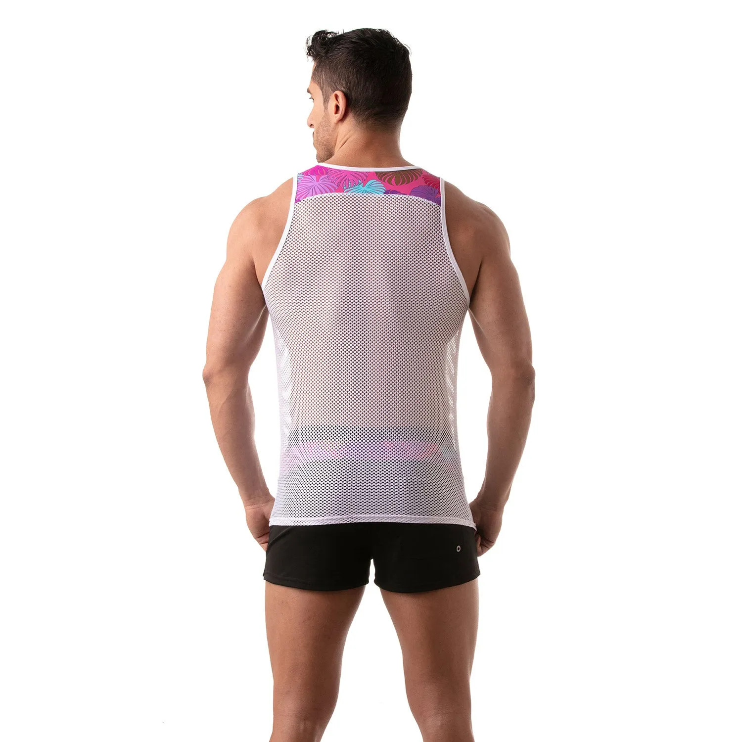 TOF Paris Floral Mesh Tanktop Pink