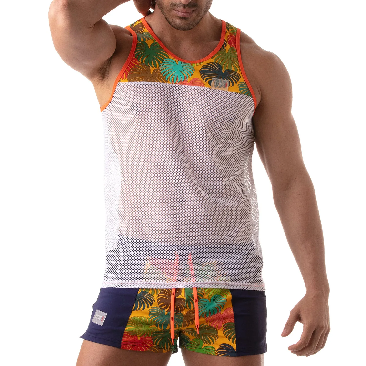 TOF Paris Floral Mesh Tanktop Yellow