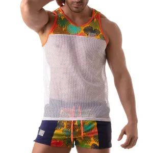 TOF Paris Floral Mesh Tanktop Yellow