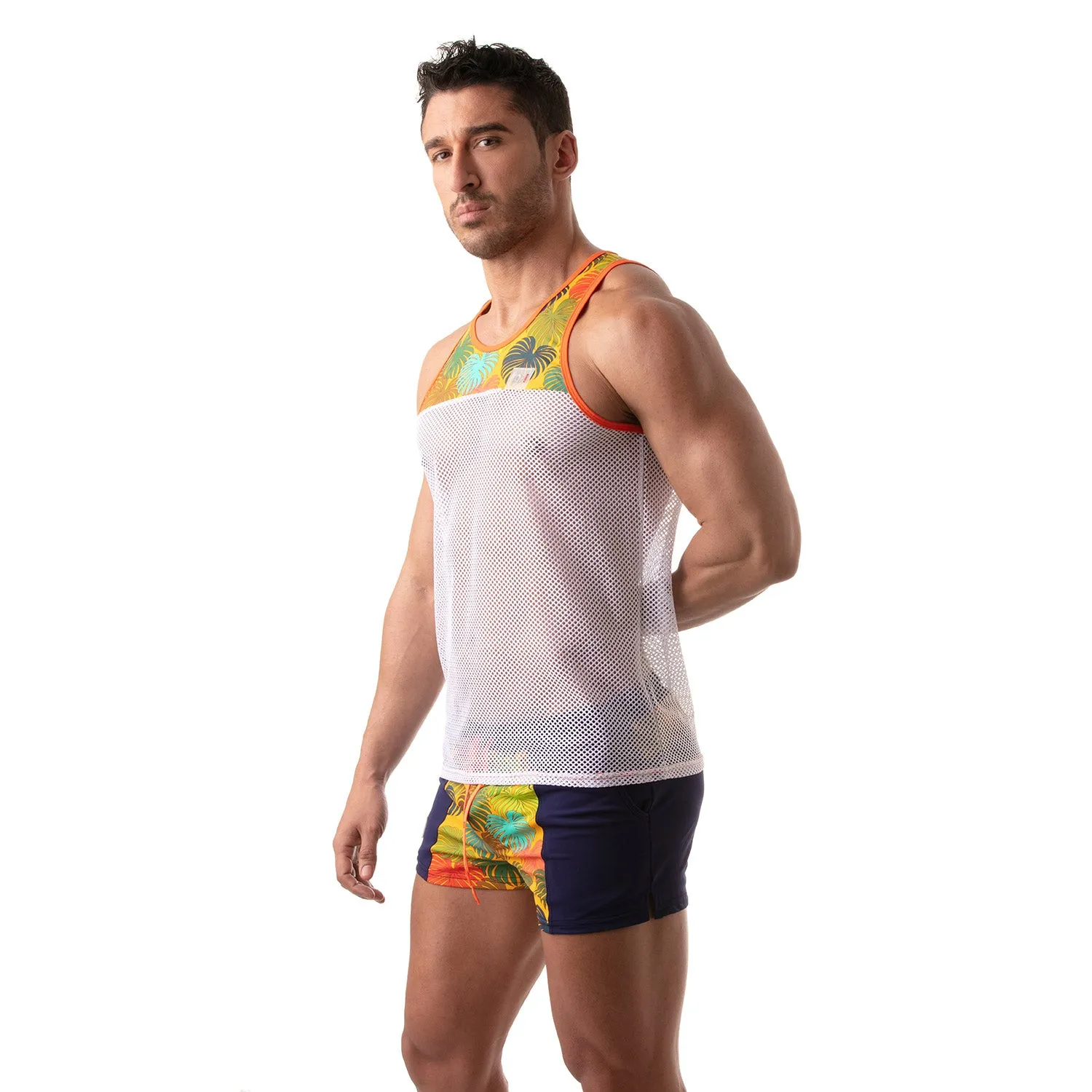 TOF Paris Floral Mesh Tanktop Yellow