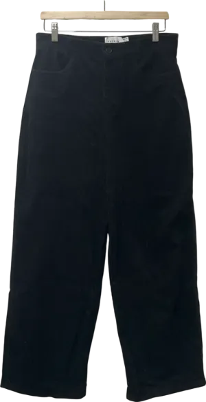 Topman Wide Leg Trousers In Black Cord W30