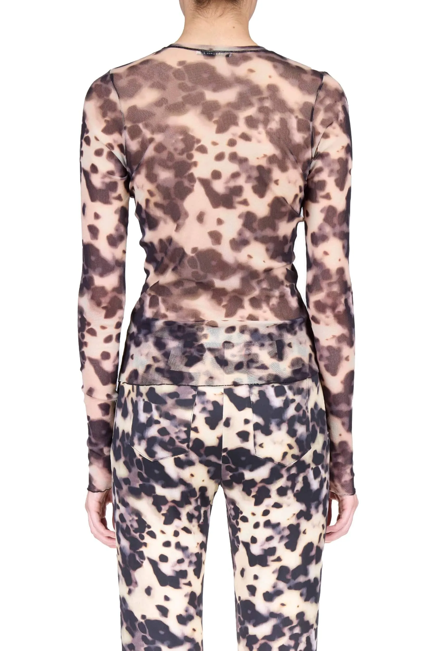 Tortoise Mesh Long Sleeve Top