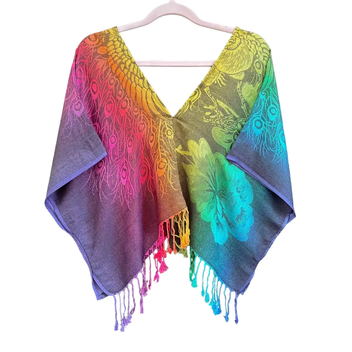 V PASH CROP TOP - Rainbow Peacock