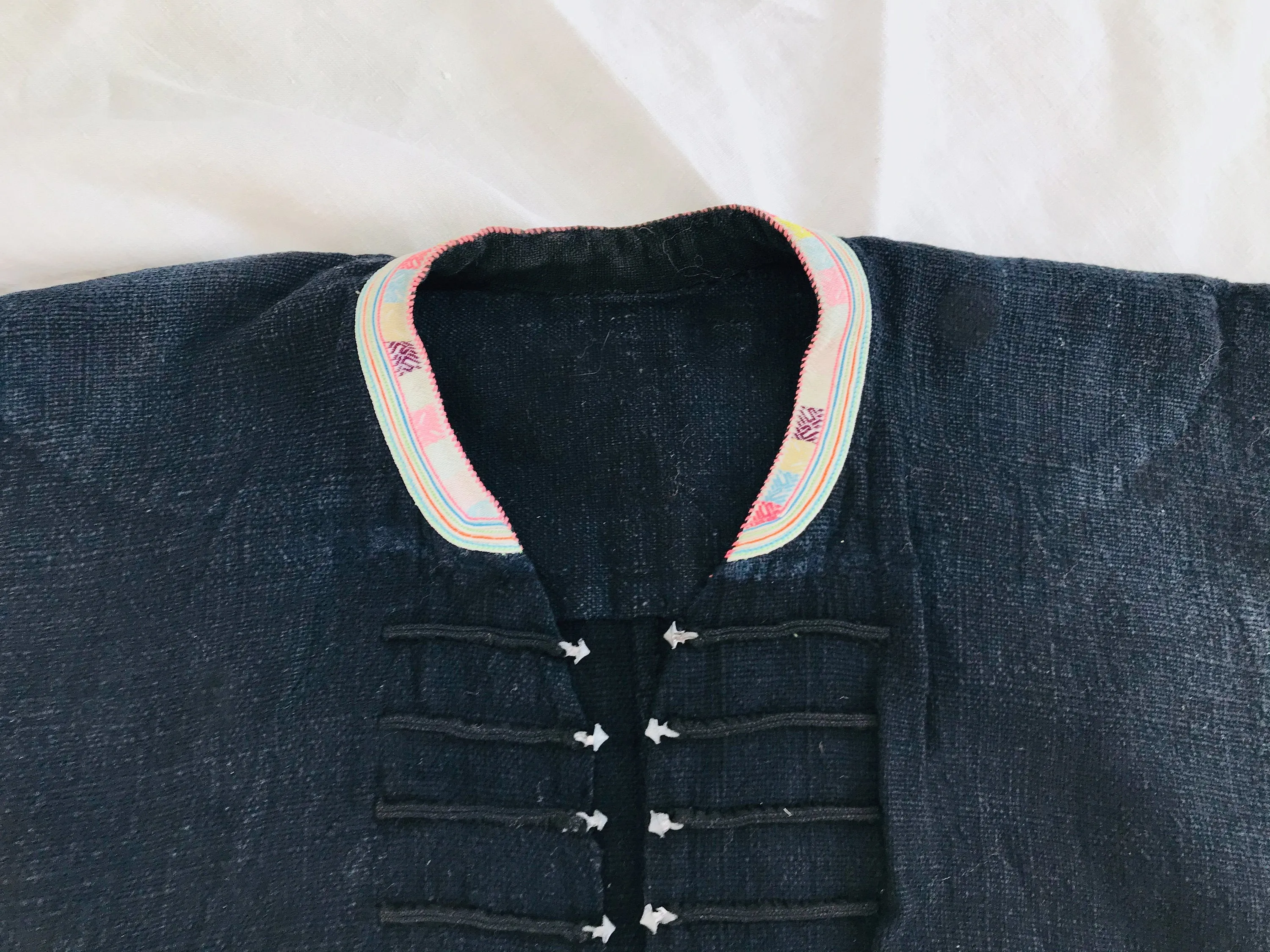 Vintage Red Dao Jacket. Indigo. Hmong Vietnam S-L