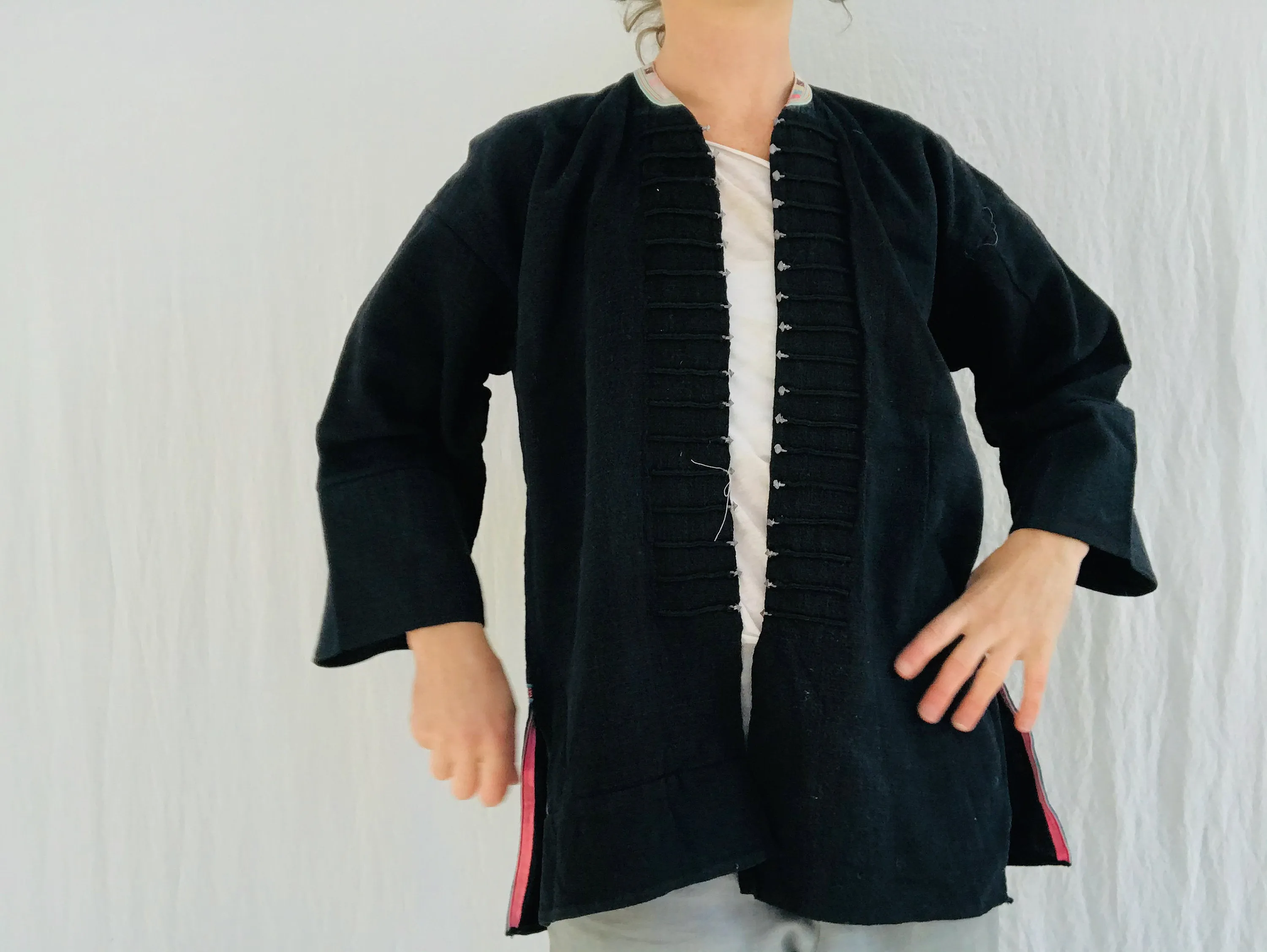 Vintage Red Dao Jacket. Indigo. Hmong Vietnam S-L