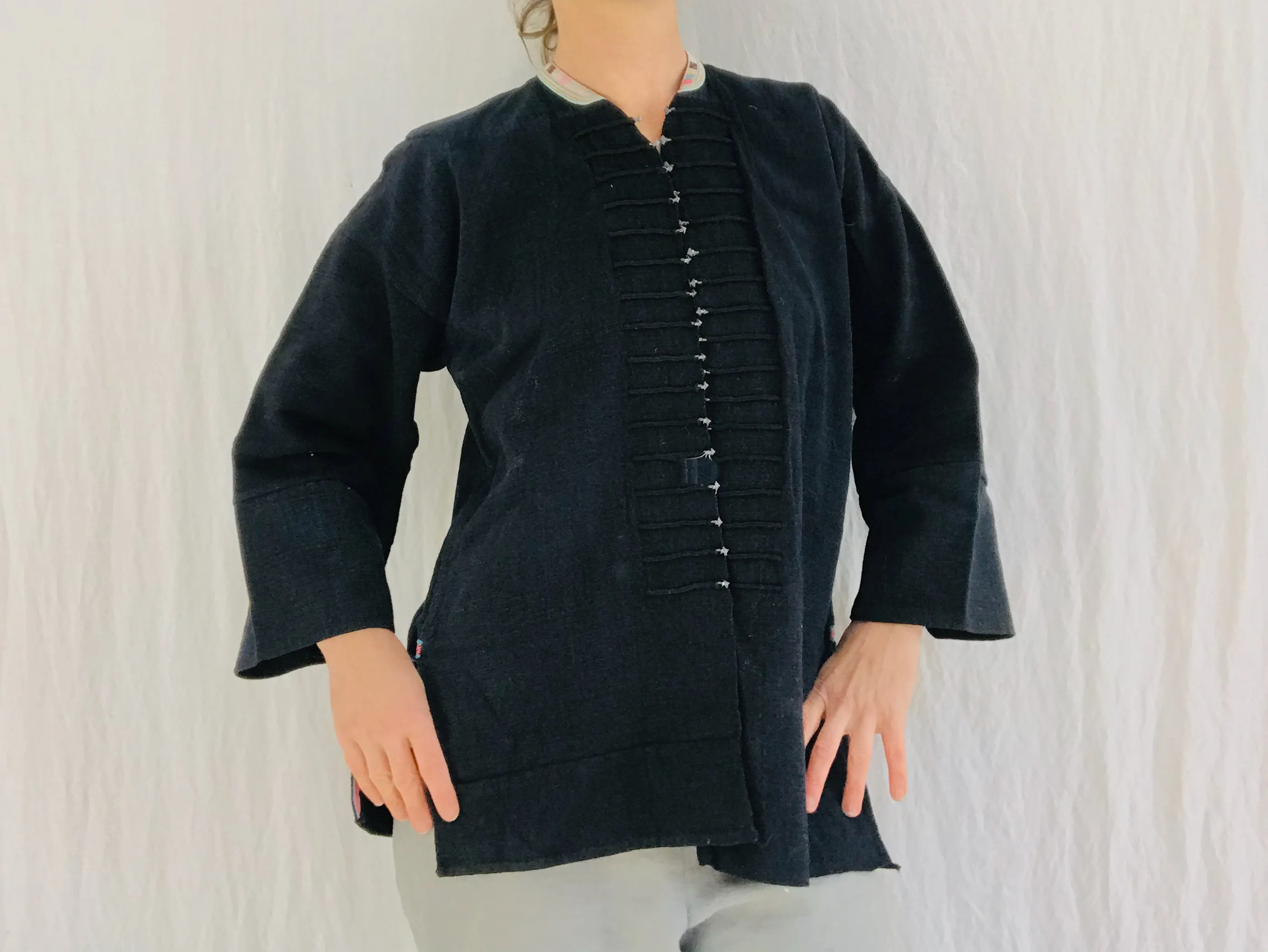 Vintage Red Dao Jacket. Indigo. Hmong Vietnam S-L